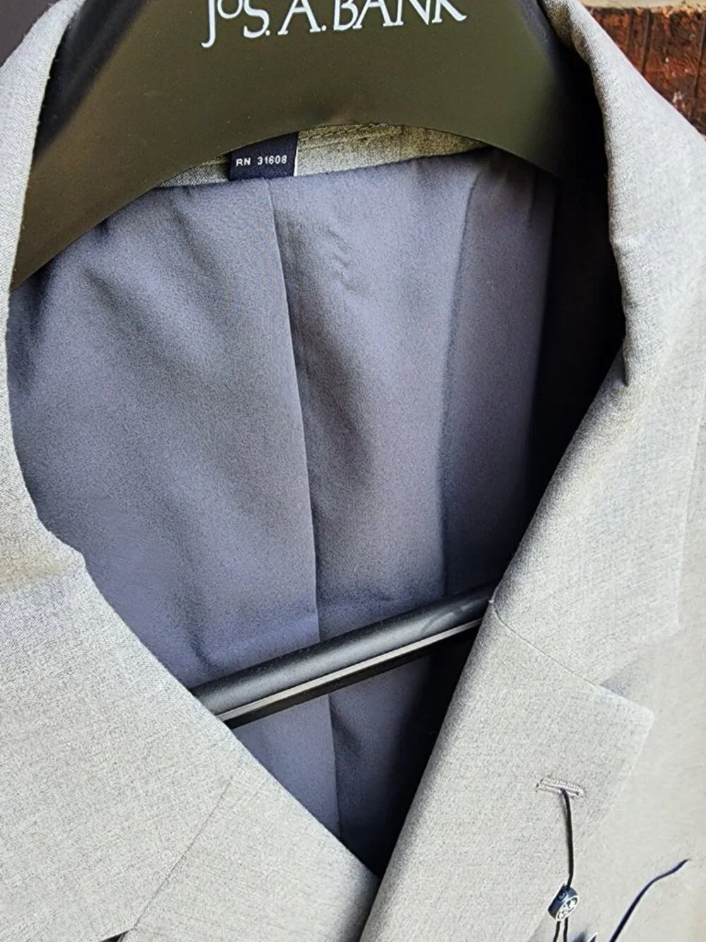 60R Gray Suit Jacket Jos A Bank Light Tailored Fit Separates Polyester New Size